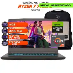 Falabella PORTATIL GAMER Thin A15 - RYZEN 7 7735HS - RTX 3050 4GB - 16GB RAM - SSD 512GB - 15.6” FHD 144Hz oferta