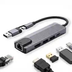 Falabella Hub Usb Adaptador RJ45 5 en 2 Entrada USB y USB-C oferta
