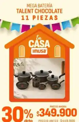 Alkosto Imusa - mega bateria talent chocolate 11 piezas oferta