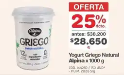Makro Alpina Yogurt Griego Natural oferta