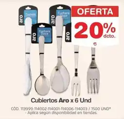 Makro Aro cubiertos x 6 und oferta