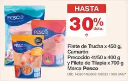 Makro PESCO Filete de Trucha Camarón Precocido 41/50 Filete de Tilapia oferta