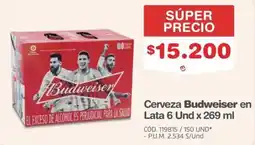 Makro Cerveza Budweiser oferta