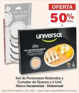 Makro Universal Set de Portavasos Redondos y Cortador de Quesos oferta