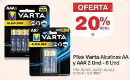 Makro Pilas Varta Alcalinas AA y AAA oferta