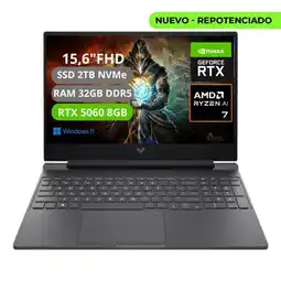Falabella PORTATIL VICTUS 15-FB3001NR RYZEN AI 7 350 RAM 32GB SSD 2TB RTX 5060 8GB FHD oferta