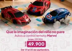 Jumbo Marvel - autos a control remoto oferta