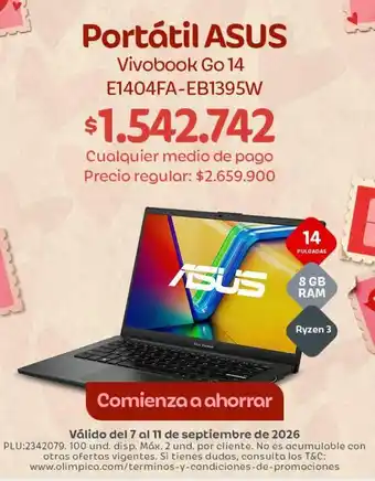 Asus - vivobook go 14 e1404fa-eb1395w