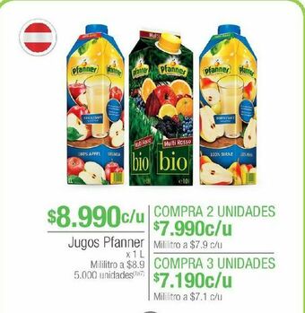 Jumbo Jugos pfanner x 1l oferta