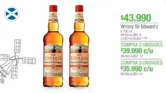 Jumbo Whisky sir edward's 700ml oferta