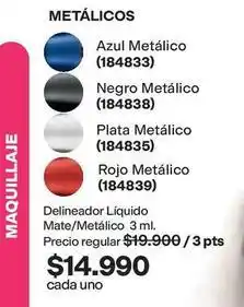 Avon Delineador líquido mate/metálico (184833, 184838, 184835, 184839) oferta