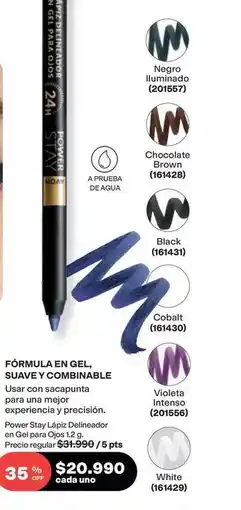 Avon Avon - power stay l	ext{í}quido delineador en gel para ojos 1.2 g oferta