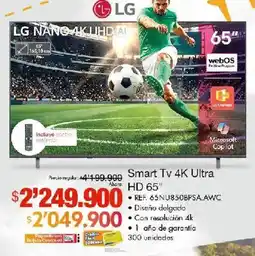 Metro LG Smart Tv 4K Ultra HD 65" oferta