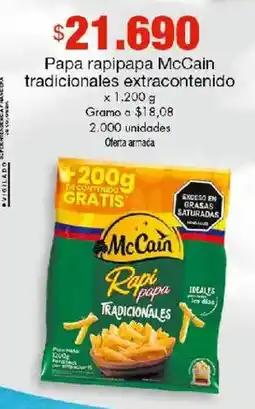 Metro McCain papa rapipapa tradicionales oferta