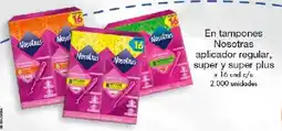 Metro Nosotras tampones aplicador regular super y super plus oferta