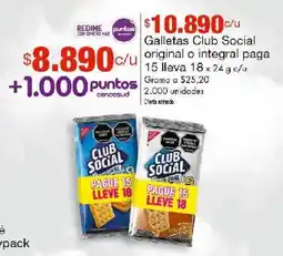 Metro Club Social galletas original o integral oferta