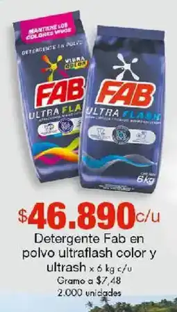 Metro Fab detergente en polvo ultraflash color y ultrash oferta