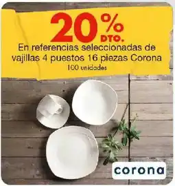 Metro corona vajillas 4 puestos 16 piezas oferta
