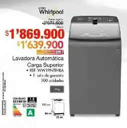 Metro Whirlpool lavadora automática carga superior oferta