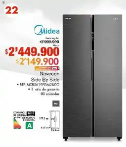 Metro Midea Nevecon Side By Side oferta