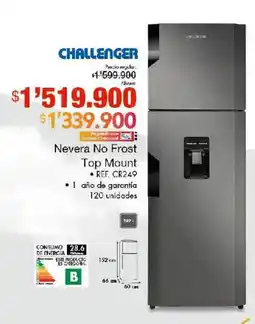 Metro Challenger nevera no frost top mount oferta