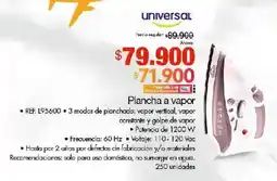Metro Universal plancha a vapor oferta