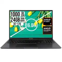 Falabella Portatil Vivobook 16 Amd Ryzen 7 170 Ram 24GB SSD 1TB LCD Wuxga Fhd 16 oferta