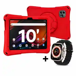 Falabella Tablet Niños 10 Pulgadas 8GB RAM Doble SIM Android 64GB + Reloj ROJO oferta