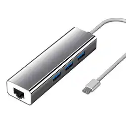 Falabella Adaptador de red 4 en 1 tipo c a rj45 ethernet 3,0 + hub 3,0 oferta