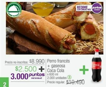 Jumbo Perro francés + gaseosa coca cola x 600 ml oferta