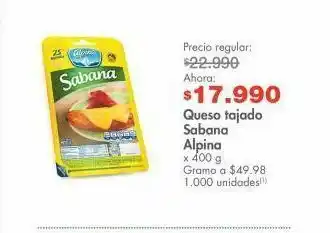 Metro Queso tajado alpina oferta