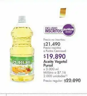 Metro Aceite vegetal purol oferta