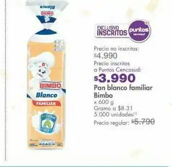 Metro Pan bimbo familiar oferta