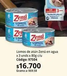 Nova Venta Zenú - lomos de atún en agua oferta