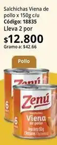 Nova Venta Zenú - salchichas viena de pollo x 150g c/u código: 18835 oferta