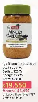 Nova Venta Badia - ajo finamente picado en aceite de oliva código: 27776 oferta