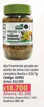 Nova Venta Badia - ajo finamente picado en aceite de oliva con sazón completa oferta