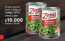 Nova Venta Zenú - arveja natural zenu x 300g c/u código: 18175 oferta