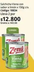 Nova Venta Zenú - salchicha viena con sabor a limón x 150g c/u código: 18834 oferta