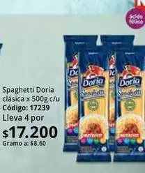 Nova Venta Doria - spaghetti clásica x 500g c/u código: 17239 oferta