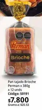 Nova Venta Perman - pan tajado brioche oferta