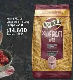 Nova Venta Monticello - penne rigate x 1.000g código: 47148 oferta