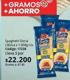 Nova Venta Doria - spaghetti clásica x 1.000g c/u código: 17238 oferta