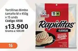 Nova Venta Bimbo - tortillinas, código: 6938 oferta