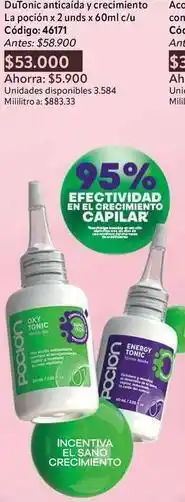Nova Venta Dia - dutonik anticaída y crecimiento la poción x 2 unds x 60ml c/u código: 46171 oferta