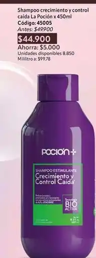 Nova Venta Control - shampoo crecimiento y control caida la poción x 450ml código: 45005 oferta