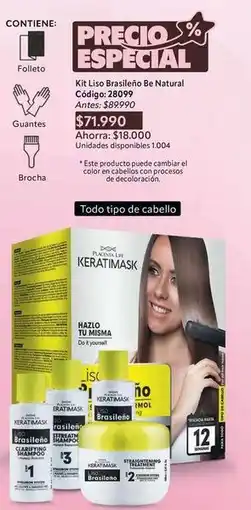Nova Venta Especial - kit liso brasileño be natural código: 28099 oferta