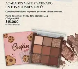 Nova Venta Paleta de sombras trendy tono cookies x 9.6g código: 48416 oferta