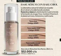 Nova Venta Ana maría - base sérum con bakuchiol oferta