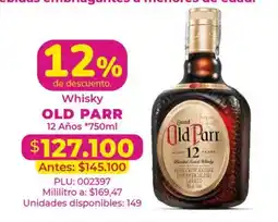 Belalcazar Whisky Old Parr oferta